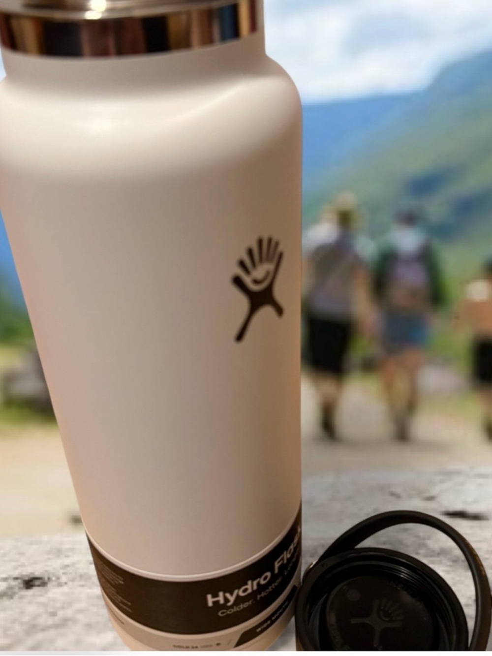 40 Oz Hydro Flask White Stainless Steel Water Bottle Wide Mouth